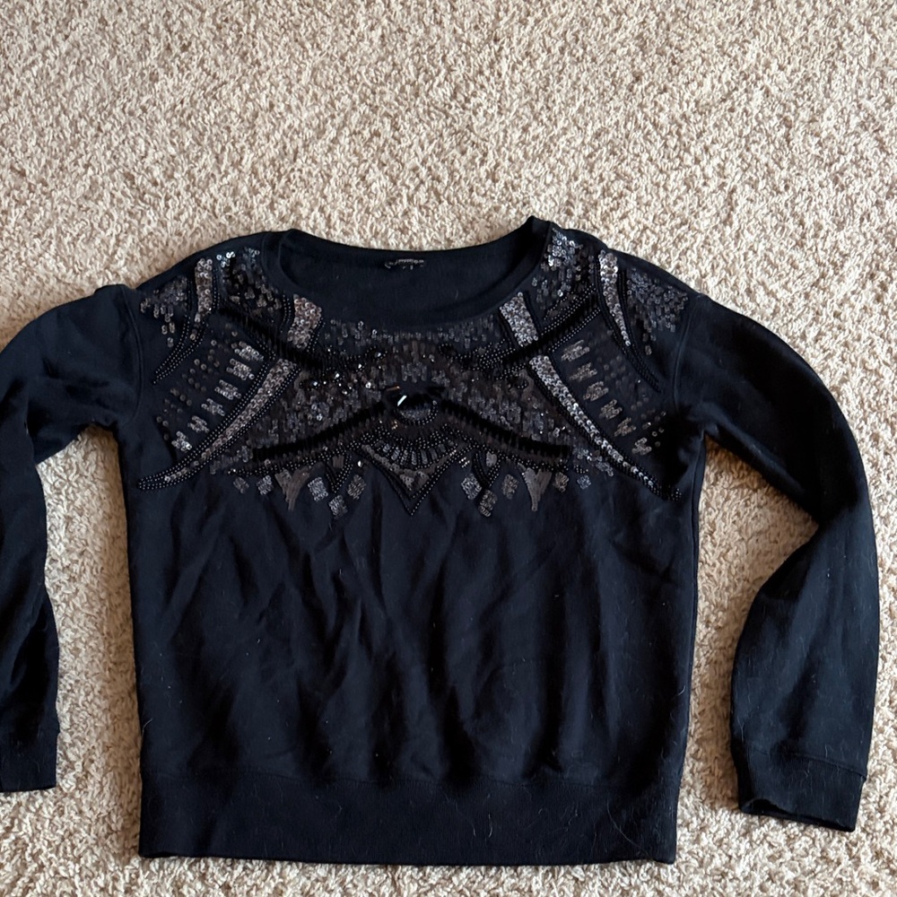 Express Black Embellished Sweatshirt
